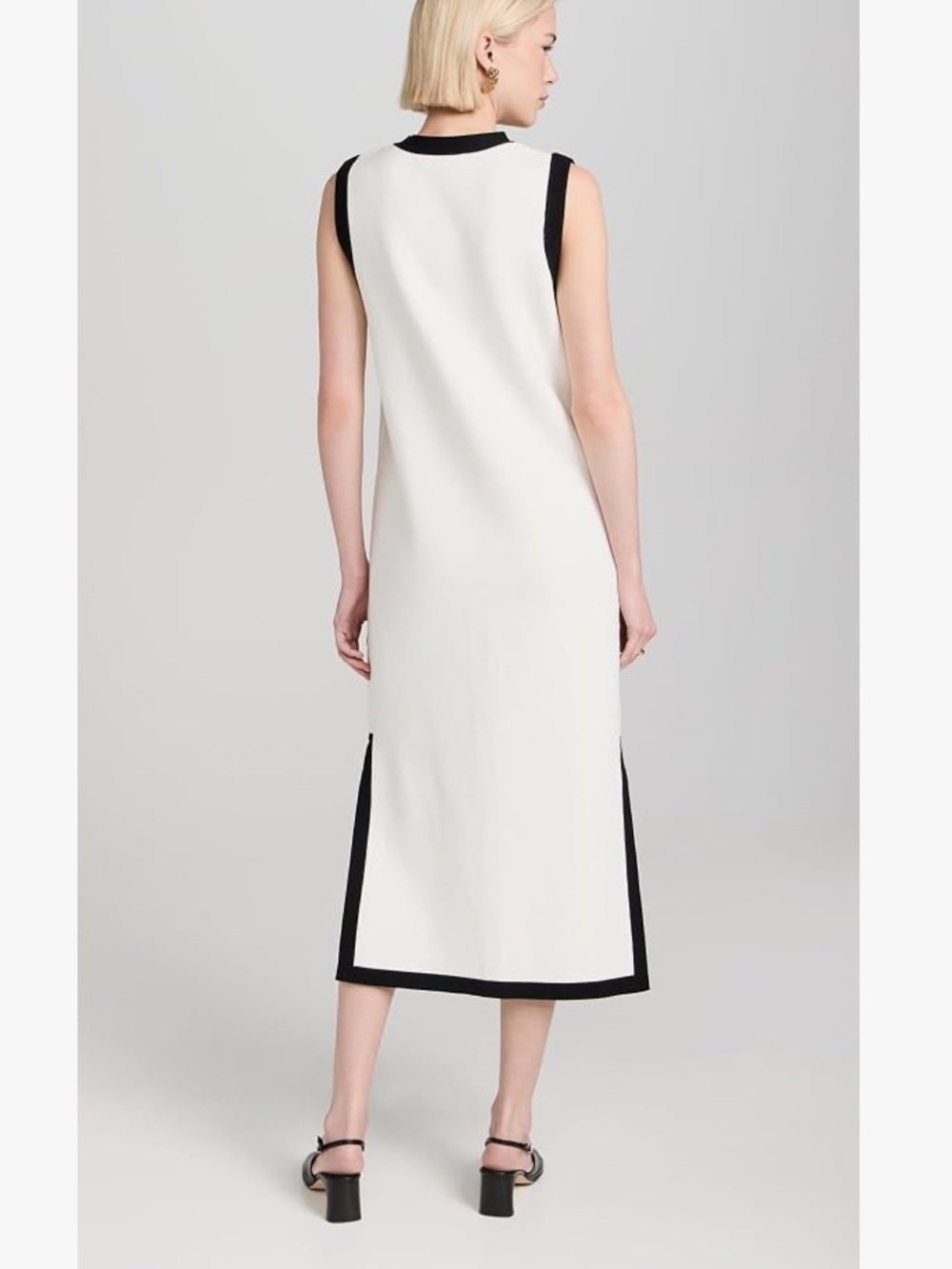English Factory Knit Midi Dress with Ribbon Tie - Picture 3 of 4